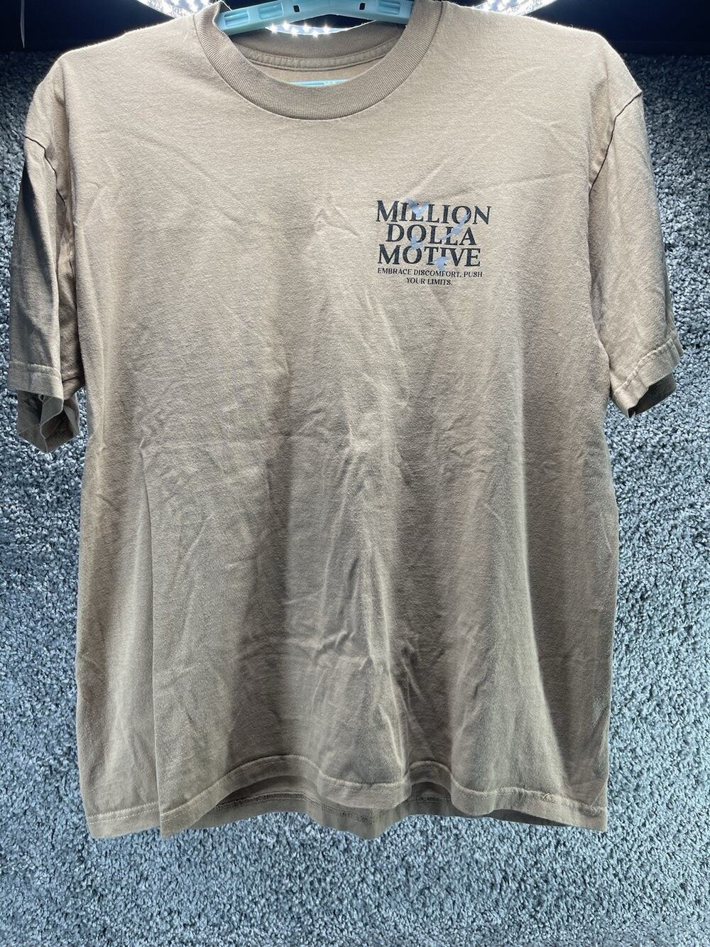 Men’s Million Dolla Motive T Shirt Push Your Limits Size XL Color Brown Casual